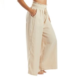 Free People Movement Mia Lounge Pant Lyocell Cream Wide-Leg Pant Medium